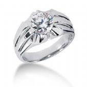 Men's Platinum Diamond Ring 1 Round Stone 1.50 ctw 103PLAT-MDR1025