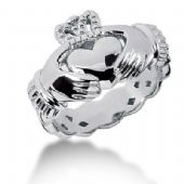 Men's Platinum Irish Claddagh Ring 104PLAT-MDR1011