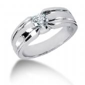 Men's Platinum Diamond Ring 1 Round Stone 0.75 ctw 105PLAT-MDR1118