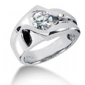 Men's Platinum Diamond Ring 1 Round Stone 1.25 ctw 107PLAT-MDR1122