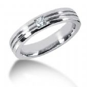 Men's Platinum Diamond Ring 1 Round Stone 119PLAT-MDR1021