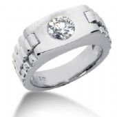 Men's Platinum Diamond Ring 1 Round Stone 1.00 ctw 121PLAT-MDR1310