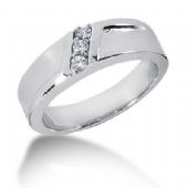 Men's Platinum Diamond Ring 3 Round Stone 0.15 ctw 123PLAT-MDR1193