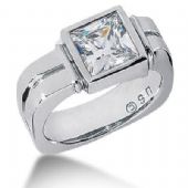 Men's Platinum Diamond Ring 1 Princess Diamond 2.51 ctw 124PLAT-MDR1296