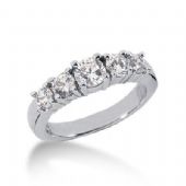 950 Platinum Diamond Anniversary Wedding Ring 5 Round Brilliant Diamonds 1.05ctw 101WR1942PLT