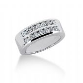 18K Gold Diamond Anniversary Wedding Ring 14 Round Brilliant Diamonds 0.70ctw 107WR25518K