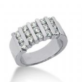 18K Gold Diamond Anniversary Wedding Ring 15 Round Brilliant Diamonds 0.90ctw 114WR220518K