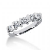 950 Platinum Diamond Anniversary Wedding Ring 5 Round Brilliant Diamonds 0.75ctw 115WR395PLT