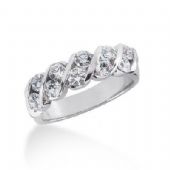 18K Gold Diamond Anniversary Wedding Ring 10 Round Brilliant Diamonds 1.00ctw 116WR130518K