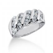 18K Gold Diamond Anniversary Wedding Ring 15 Round Brilliant Diamonds 1.50ctw 117WR131318K