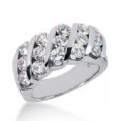 18K Gold Diamond Anniversary Wedding Ring 15 Round Brilliant Diamonds 3.00ctw 120WR23618K