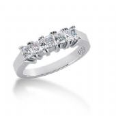 18K Gold Diamond Anniversary Wedding Ring 5 Princess Cut Diamonds 0.85ctw 130WR36418K