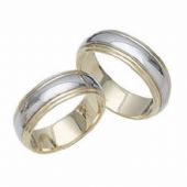 18k His & Hers Two Tone Gold 026 Wedding Band Set HH02618K