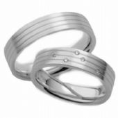 Platinum His & Hers 0.10 ct Diamond 038 Wedding Band Set HH038PLAT