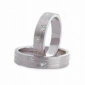 Platinum His & Hers 0.06 ct Diamond 065 Wedding Band Set HH065PLAT