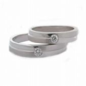 Platinum His & Hers 0.07 ct Diamond 071 Wedding Band Set HH071PLAT