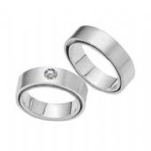 Platinum His & Hers 0.14 ct Diamond 115 Wedding Band Set HH115PLAT