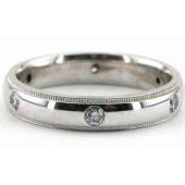 950 Platinum 4mm Diamond Wedding Bands Rings 1950