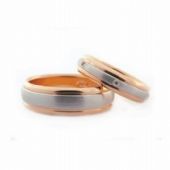 18k His & Hers Two Tone Gold 0.24 ct Diamond 068 Wedding Band Set HH06818K