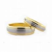 18k His & Hers Two-Tone Gold 0.24 ct Diamond 067 Wedding Band Set HH06718K