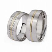 Platinum & 18k His & Hers Two Tone Gold 0.48 ct Diamond 076 Wedding Band Set HH076PLT