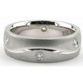 Platinum 950 6.5mm Diamond Wedding Bands Rings 0889