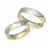 Platinum & 18k His & Hers Two Tone Gold 109 Wedding Band Set HH109PLT