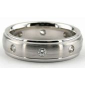 Platinum 950 6mm Diamond Wedding Bands Rings 0856