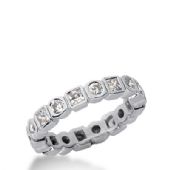 18k Gold Diamond Eternity Wedding Bands, Bezel Setting 1.00 ctw. DEB19818K