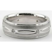 Platinum 950 6.5mm Diamond Wedding Bands Rings 0890