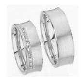 Platinum His & Hers Gold 0.22 ct Diamond 144 Wedding Band Set HH144PLT