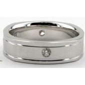 Platinum 950 6.5mm Diamond Wedding Bands Rings 0887