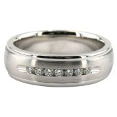 Platinum 950 7mm Diamond Wedding Bands Rings 0869