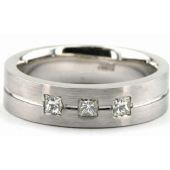 950 Platinum 6mm Diamond Wedding Bands Rings 1960