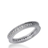 18k Milgrain Gold Diamond Eternity Wedding Bands, Prong Setting 0.50 ct. DEB37618K