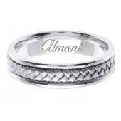 18K Gold 5.5mm Handmade Wedding Ring 049 Almani
