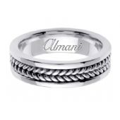 18K Gold 6mm Handmade Wedding Ring 091 Almani