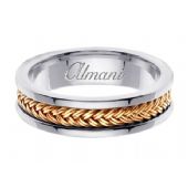 950 Platinum & 18K Gold 6mm Handmade Two Tone Wedding Ring 117 Almani