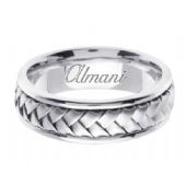 950 Platinum 7mm Handmade Wedding Ring 057 Almani