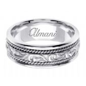 14K Gold 7mm Handmade Wedding Ring 069 Almani