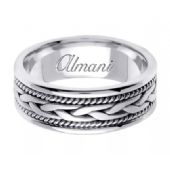 14K Gold 7mm Handmade Wedding Ring 083 Almani