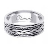 950 Platinum 7mm Handmade Wedding Ring 083 Almani