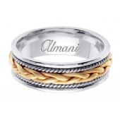 950 Platinum & 18K Gold 7mm Handmade Wedding Ring 087 Almani