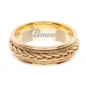 14K Gold 7mm Handmade Wedding Ring 088 Almani