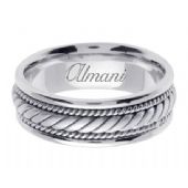 18K Gold 7mm Handmade Wedding Ring 095 Almani