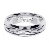 18K Gold 7mm Handmade Wedding Ring 102 Almani