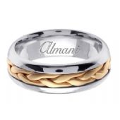 950 Platinum & 18K Gold 7mm  Two Tone Wedding Ring 103 Almani