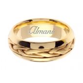 18K Gold 7mm Handmade Wedding Ring 104 Almani