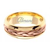 14k Gold 7mm Handmade Two Tone Wedding Ring 105 Almani