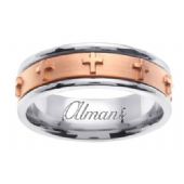 950 Platinum & 18K Gold 7mm Handmade Wedding Ring 107 Almani